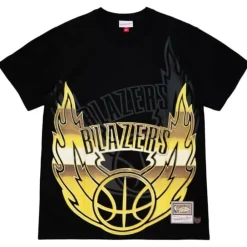 Apparel Mitchell & Ness T-Shirts & Tops-Big Face 4.0 Ss Tee Portland Trail Blazers