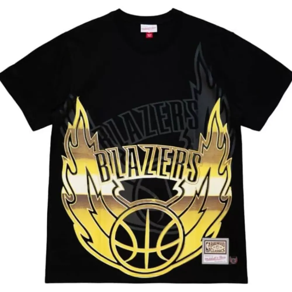 Apparel Mitchell & Ness T-Shirts & Tops-Big Face 4.0 Ss Tee Portland Trail Blazers