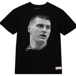 Apparel Mitchell & Ness T-Shirts & Tops-Big Face B/W Tee Players Association - Nba Nikola Jokic