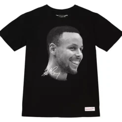 Apparel Mitchell & Ness T-Shirts & Tops-Big Face B/W Tee Players Association - Nba Stephen Curry