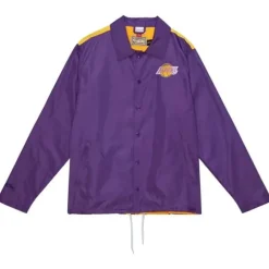 Apparel Mitchell & Ness Jackets & Outerwear-Big Face Coaches Jacket 5.0 Los Angeles Lakers