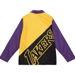 Apparel Mitchell & Ness Jackets & Outerwear-Big Face Coaches Jacket 5.0 Los Angeles Lakers