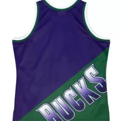 Apparel Mitchell & Ness T-Shirts & Tops-Big Face Fashion Tank 5.0 Milwaukee Bucks