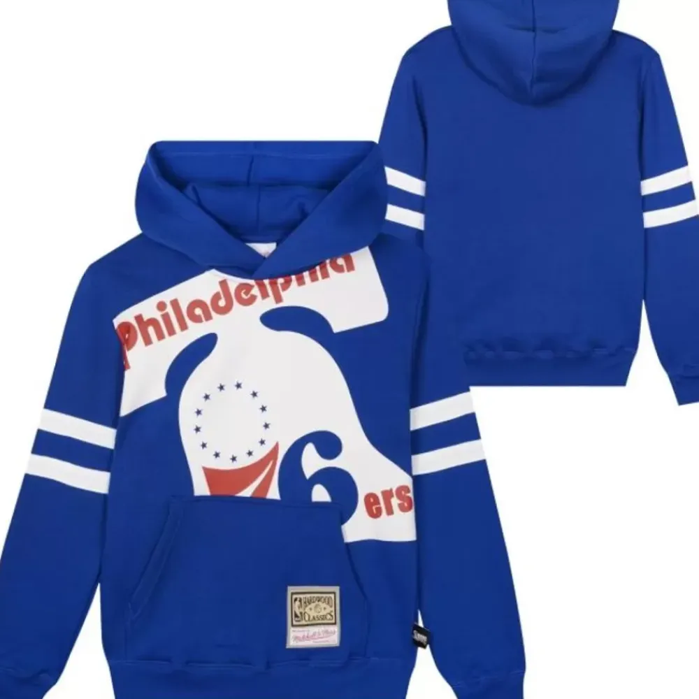 Apparel Mitchell & Ness Big Kids-Big Face Fleece Hoodie Philadelphia 76Ers