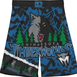 Apparel Mitchell & Ness Big Kids-Big Face Jumbotron Mesh Shorts Minnesota Timberwolves