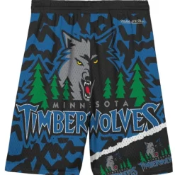 Apparel Mitchell & Ness Big Kids-Big Face Jumbotron Mesh Shorts Minnesota Timberwolves