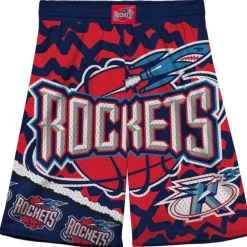 Apparel Mitchell & Ness Big Kids-Big Face Jumbotron Mesh Shorts Houston Rockets