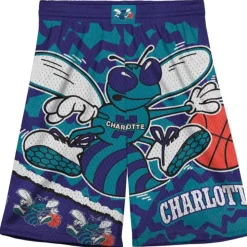 Apparel Mitchell & Ness Big Kids-Big Face Jumbotron Mesh Shorts Charlotte Hornets