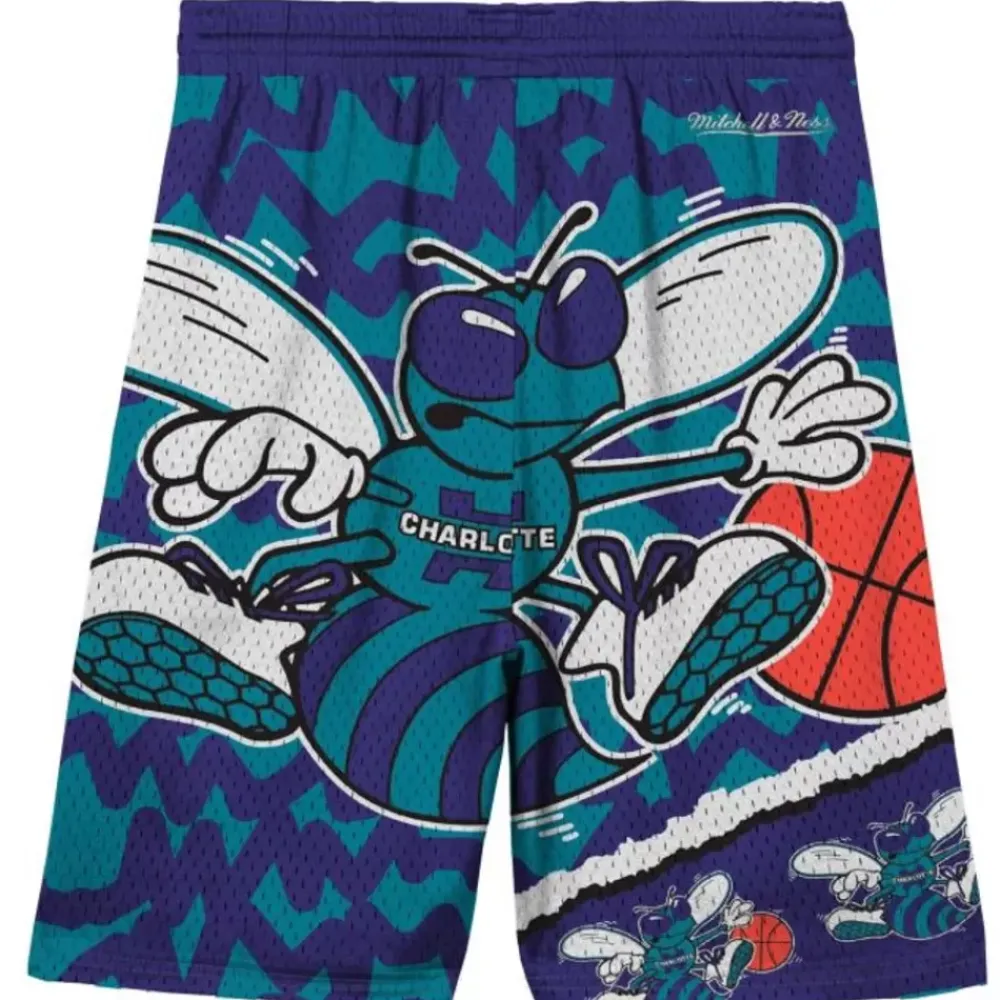 Apparel Mitchell & Ness Big Kids-Big Face Jumbotron Mesh Shorts Charlotte Hornets