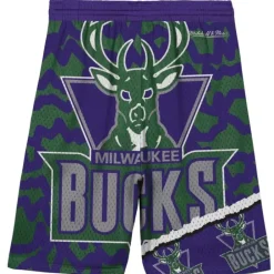 Apparel Mitchell & Ness Big Kids-Big Face Jumbotron Mesh Shorts Milwaukee Bucks