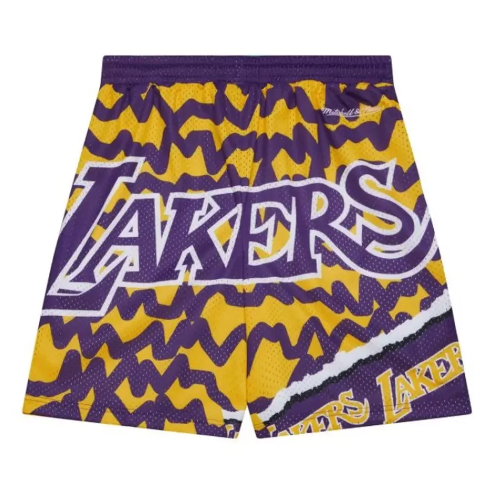 Apparel Mitchell & Ness Big Kids-Big Face Jumbotron Mesh Shorts Los Angeles Lakers