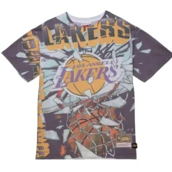 Apparel Mitchell & Ness T-Shirts & Tops-Big Face Ss Tee 6.0 Los Angeles Lakers
