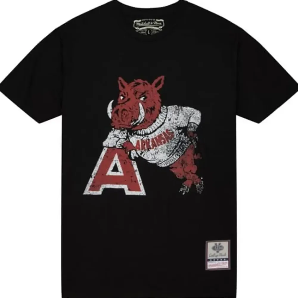 Apparel Mitchell & Ness T-Shirts & Tops-Big Logo Tee University Of Arkansas