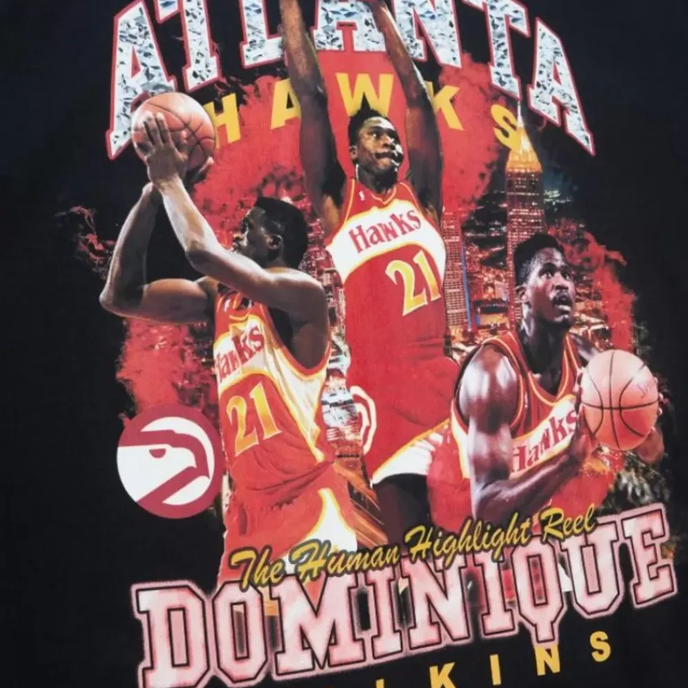 Apparel Mitchell & Ness T-Shirts & Tops-Bling Ss Tee Hwc Atlanta Hawks Dominique Wilkins