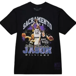Apparel Mitchell & Ness T-Shirts & Tops-Bling Ss Tee Hwc Sacramento Kings Jason Williams