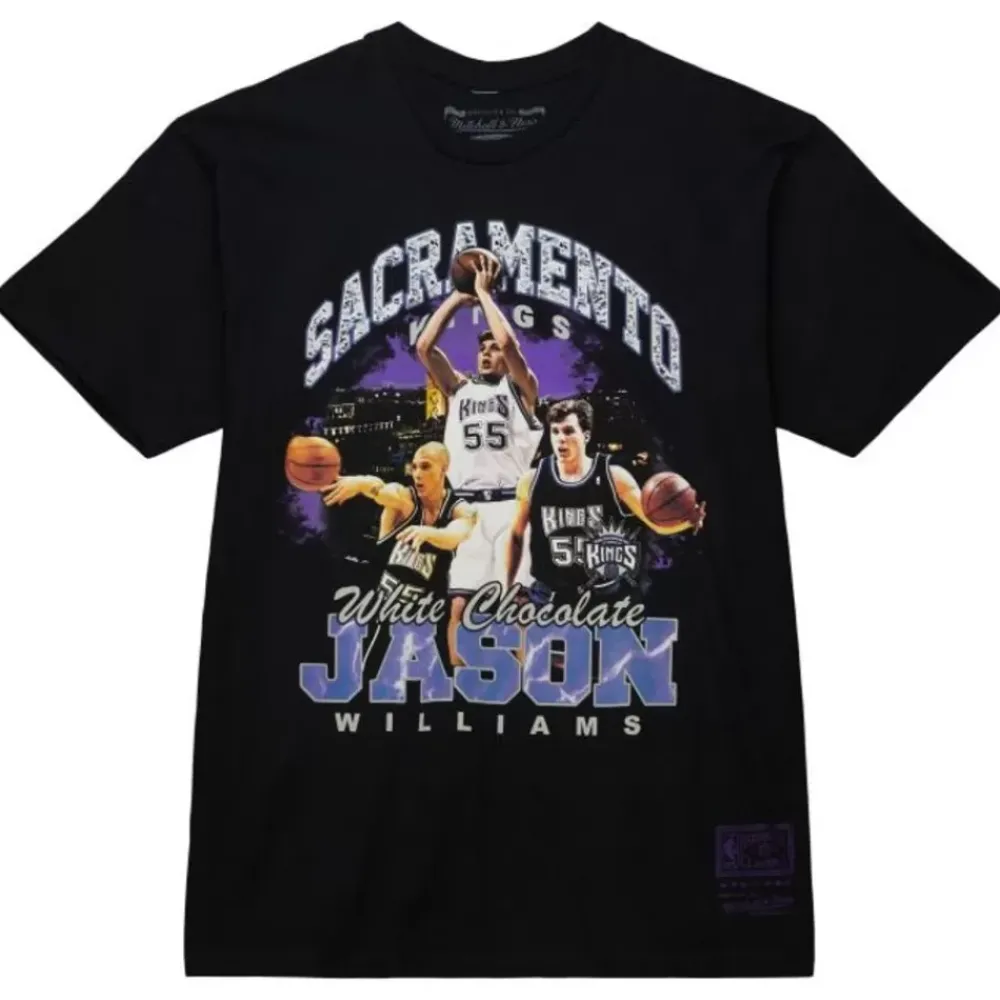Apparel Mitchell & Ness T-Shirts & Tops-Bling Ss Tee Hwc Sacramento Kings Jason Williams