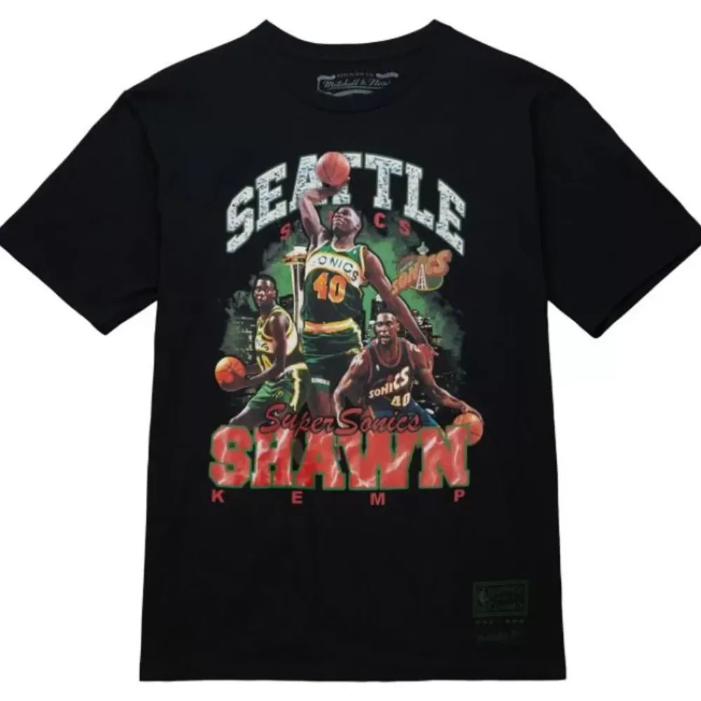 Apparel Mitchell & Ness T-Shirts & Tops-Bling Ss Tee Hwc Seattle Supersonics Shawn Kemp