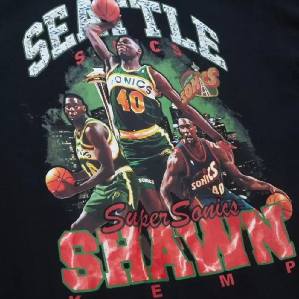 Apparel Mitchell & Ness T-Shirts & Tops-Bling Ss Tee Hwc Seattle Supersonics Shawn Kemp