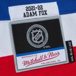 Jerseys Mitchell & Ness -Blue Line Adam Fox New York Rangers 2021 Jersey