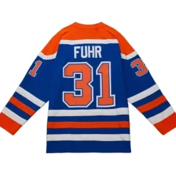 Jerseys Mitchell & Ness -Blue Line Grant Fuhr Edmonton Oilers 1986 Jersey