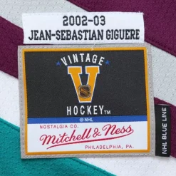 Jerseys Mitchell & Ness -Blue Line J-S Giguere Anaheim Ducks Dark 2002 Jersey