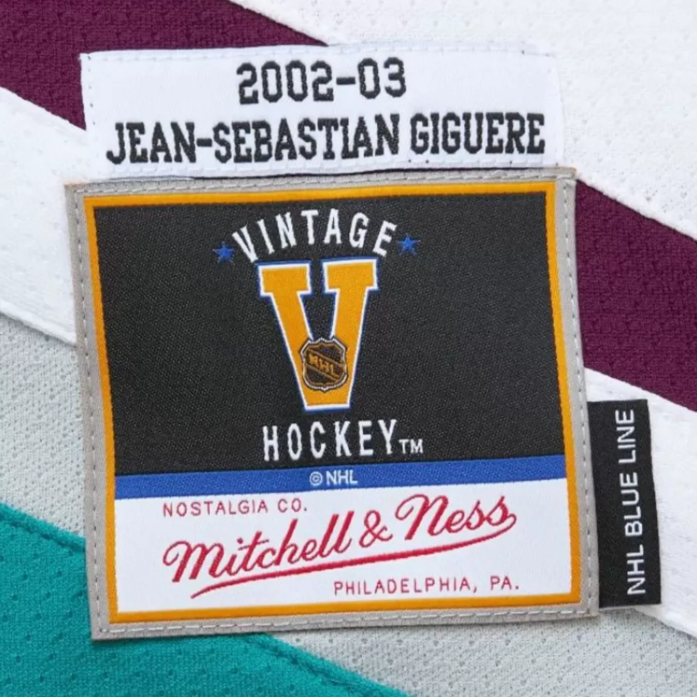 Jerseys Mitchell & Ness -Blue Line J-S Giguere Anaheim Ducks White 2002 Jersey