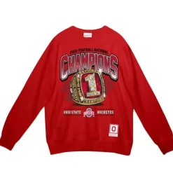 Apparel Mitchell & Ness Hoodies & Sweatshirts-Buckeye Ring Crew Ohio State