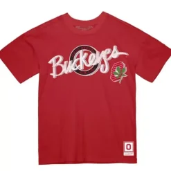 Apparel Mitchell & Ness T-Shirts & Tops-Buckeye Script Tee Ohio State
