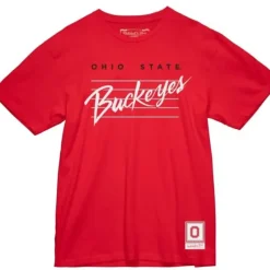 Apparel Mitchell & Ness T-Shirts & Tops-Buckeye Script Tee Ohio State