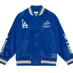Apparel Mitchell & Ness Jackets & Outerwear-Bxr Pueblo Satin Jacket Los Angeles Dodgers