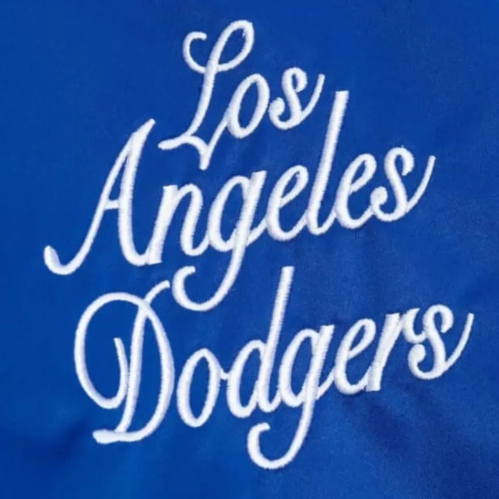 Apparel Mitchell & Ness Jackets & Outerwear-Bxr Pueblo Satin Jacket Los Angeles Dodgers