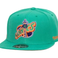 Headwear Mitchell & Ness -Cactus Cooler Fitted Hat Seattle Supersonics