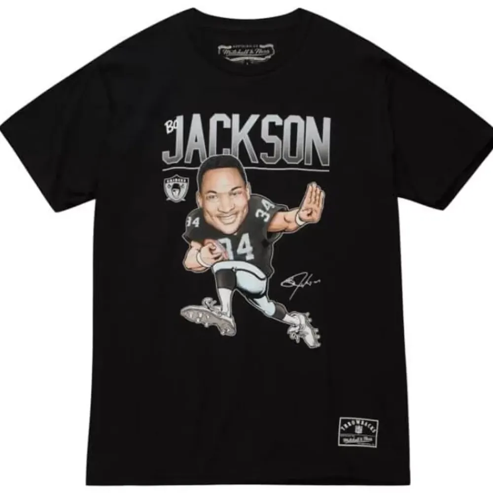 Apparel Mitchell & Ness T-Shirts & Tops-Caricatures Tee Los Angeles Raiders Bo Jackson