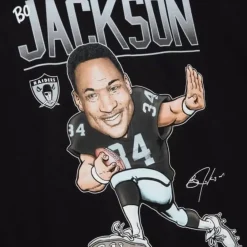 Apparel Mitchell & Ness T-Shirts & Tops-Caricatures Tee Los Angeles Raiders Bo Jackson
