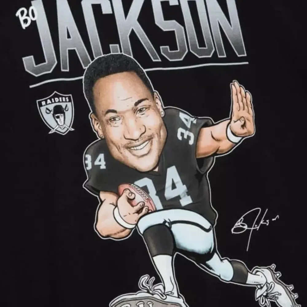 Apparel Mitchell & Ness T-Shirts & Tops-Caricatures Tee Los Angeles Raiders Bo Jackson