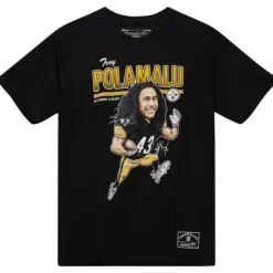 Apparel Mitchell & Ness T-Shirts & Tops-Caricatures Tee Pittsburgh Steelers Troy Polamalu