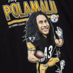 Apparel Mitchell & Ness T-Shirts & Tops-Caricatures Tee Pittsburgh Steelers Troy Polamalu