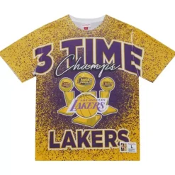 Apparel Mitchell & Ness T-Shirts & Tops-Champ City Sublimated Ss Tee Los Angeles Lakers