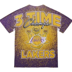 Apparel Mitchell & Ness T-Shirts & Tops-Champ City Sublimated Ss Tee Los Angeles Lakers