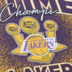 Apparel Mitchell & Ness T-Shirts & Tops-Champ City Sublimated Ss Tee Los Angeles Lakers