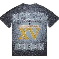 Apparel Mitchell & Ness T-Shirts & Tops-Champ City Sublimated Ss Tee Oakland Raiders