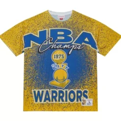 Apparel Mitchell & Ness T-Shirts & Tops-Champ City Sublimated Ss Tee Golden State Warriors