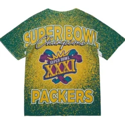 Apparel Mitchell & Ness T-Shirts & Tops-Champ City Sublimated Ss Tee Green Bay Packers