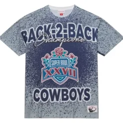 Apparel Mitchell & Ness T-Shirts & Tops-Champ City Sublimated Ss Tee Dallas Cowboys