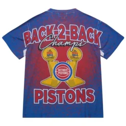 Apparel Mitchell & Ness T-Shirts & Tops-Champ City Sublimated Ss Tee Detroit Pistons
