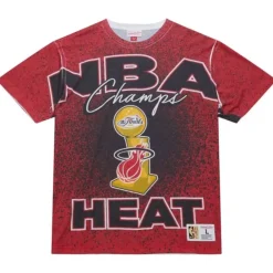Apparel Mitchell & Ness T-Shirts & Tops-Champ City Sublimated Ss Tee Miami Heat