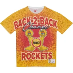 Apparel Mitchell & Ness T-Shirts & Tops-Champ City Sublimated Ss Tee Houston Rockets