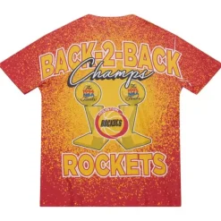 Apparel Mitchell & Ness T-Shirts & Tops-Champ City Sublimated Ss Tee Houston Rockets