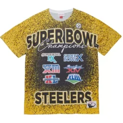 Apparel Mitchell & Ness T-Shirts & Tops-Champ City Sublimated Ss Tee Pittsburgh Steelers