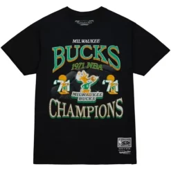 Apparel Mitchell & Ness T-Shirts & Tops-Champions Era Ss Tee Hwc Milwaukee Bucks